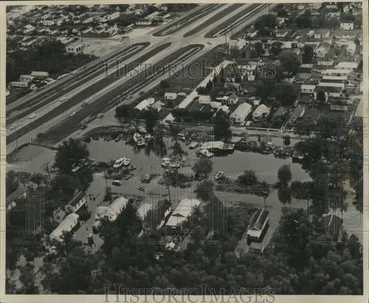1961 Press Photo Aerial view of damage from Hurricane Carla - nox00735