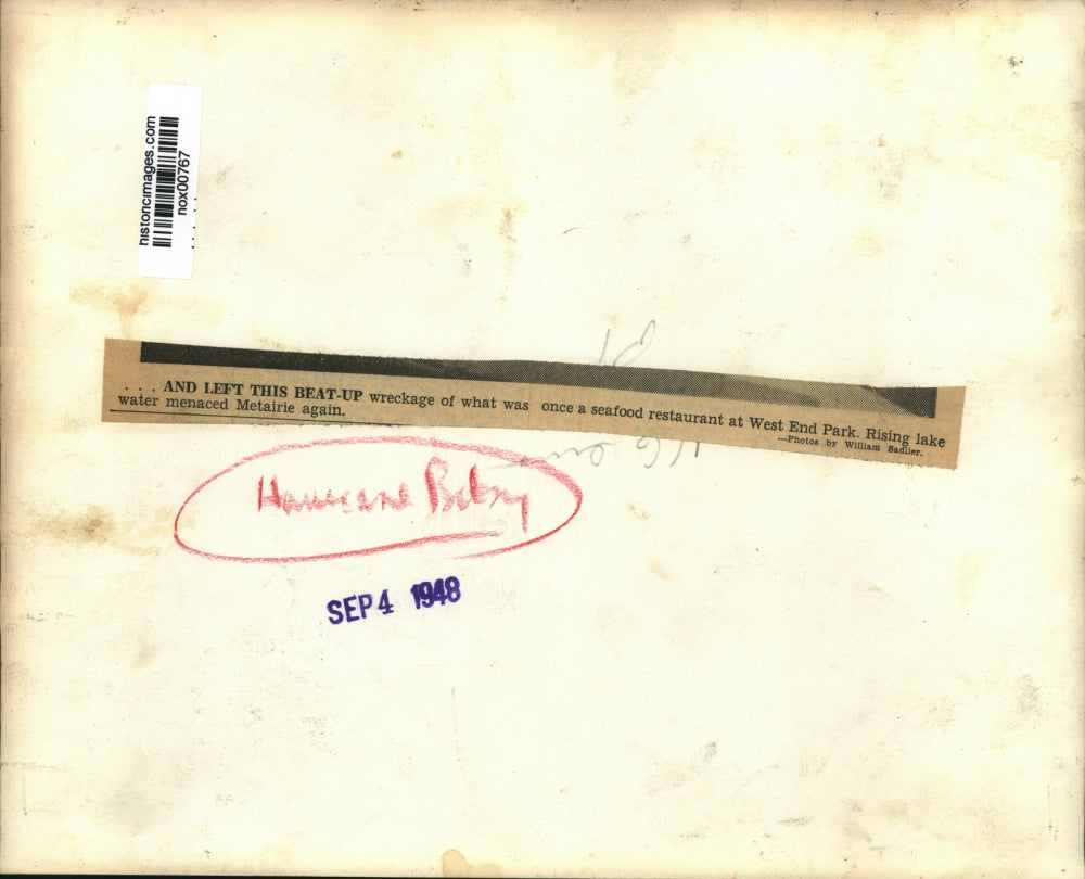 1948 Press Photo Wreckage in the West End Park from Hurricane Betsy - nox00767