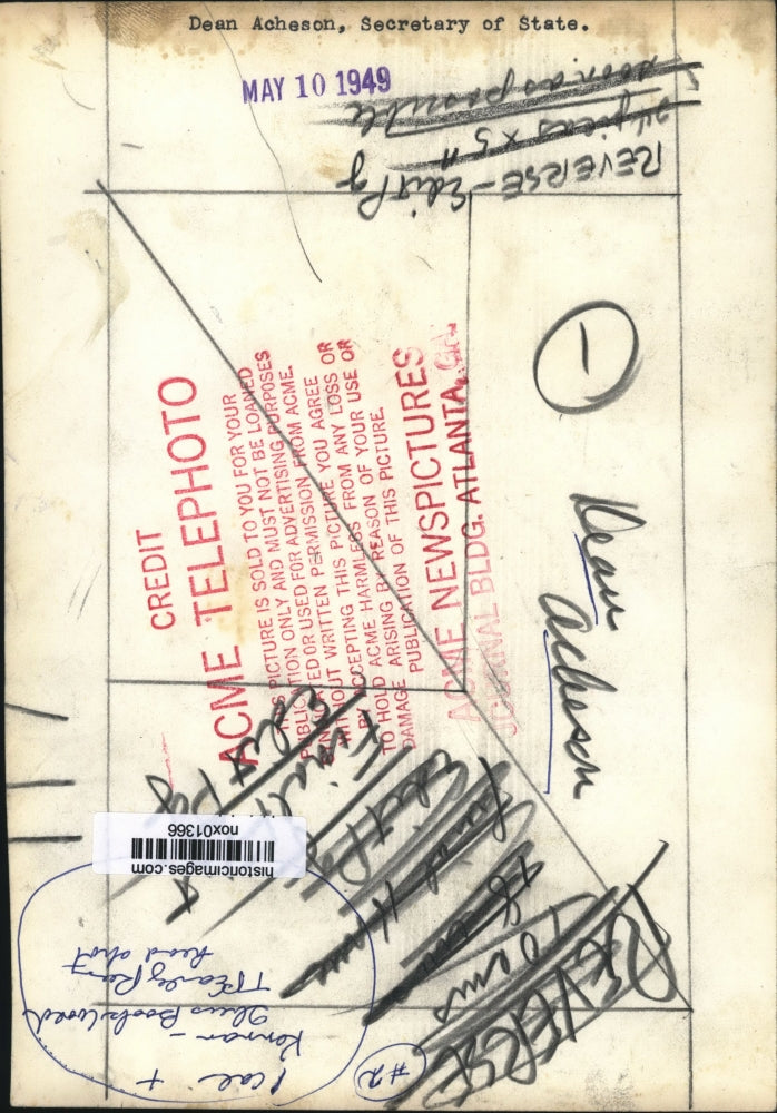 1949 Press Photo Secretary of State Dean Acheson - nox01366