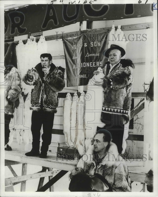 1972 Press Photo Anchorage Fur Rendevous Fur Auction on The Last Frontier