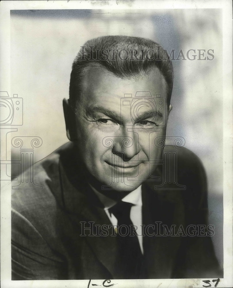 1965 Press Photo Actor Eddie Albert, Vice Chairman April Crusade Against Cancer