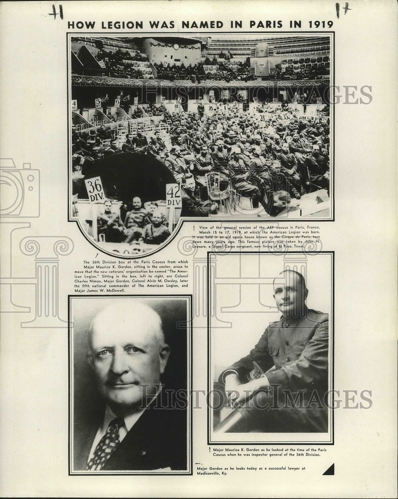 Load image into Gallery viewer, 1968 Press Photo Major Gordon collage for American Legion National Convention
