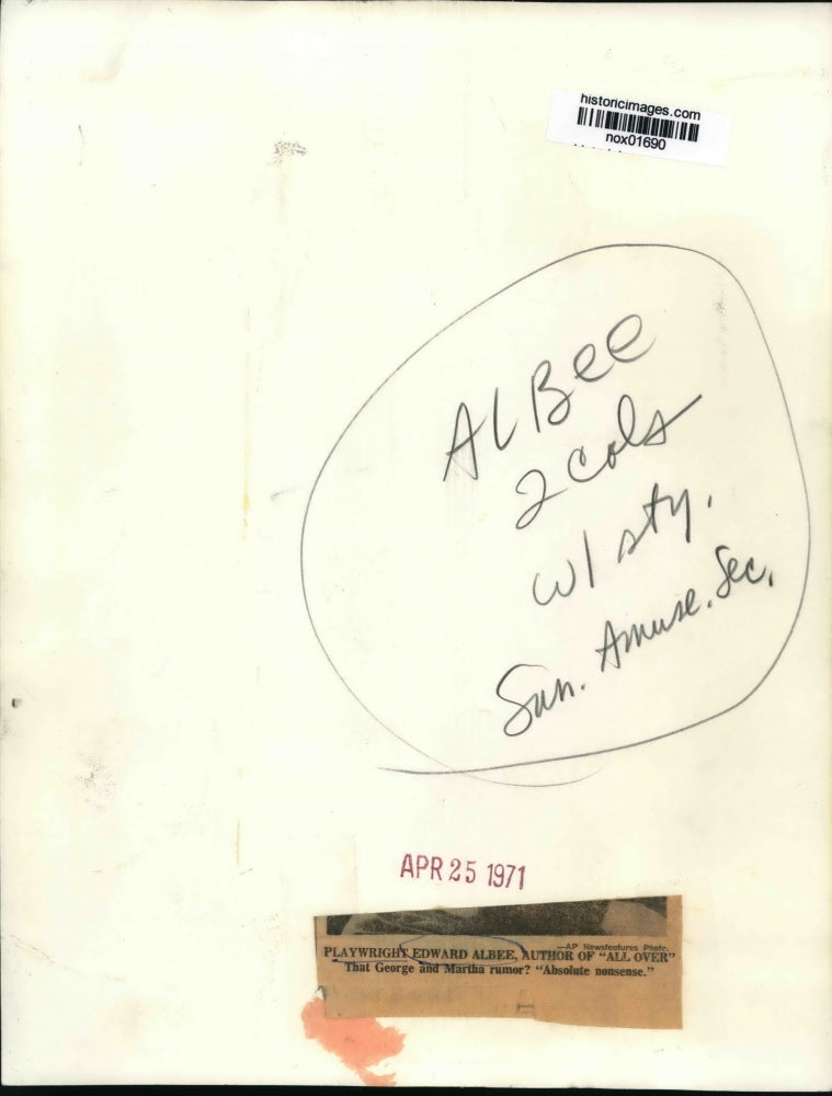 1971 Press Photo Playwright Edward Albewe, Author of All Over - nox01690