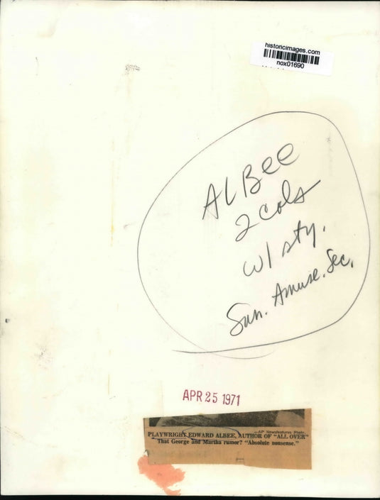 1971 Press Photo Playwright Edward Albewe, Author of All Over - nox01690