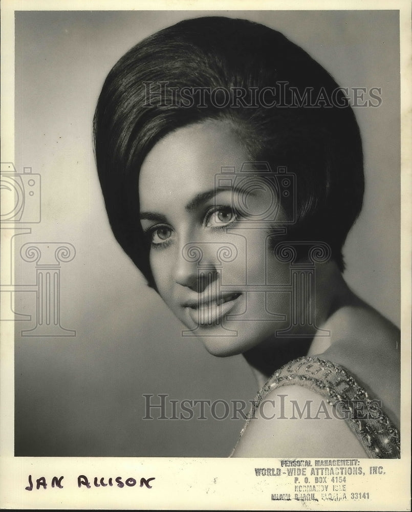 1968 Press Photo Jan Allison, entertainer. - nox01860