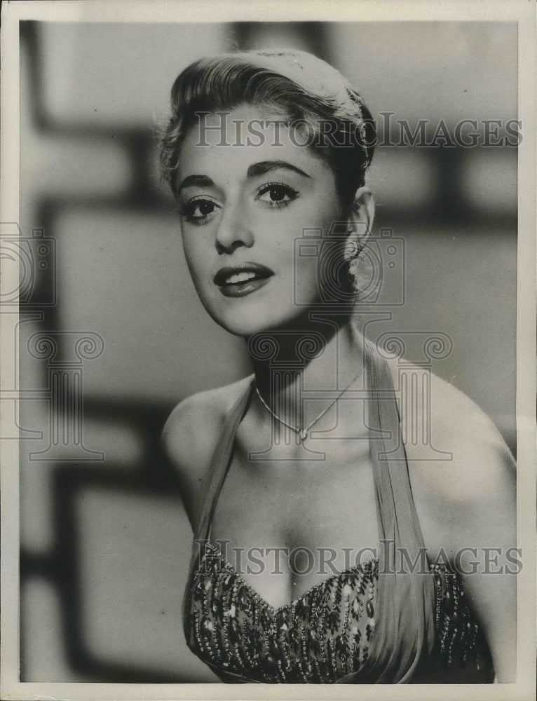 1961 Press Photo Anna Maria Alberghetti in sparkly dress - nox02050