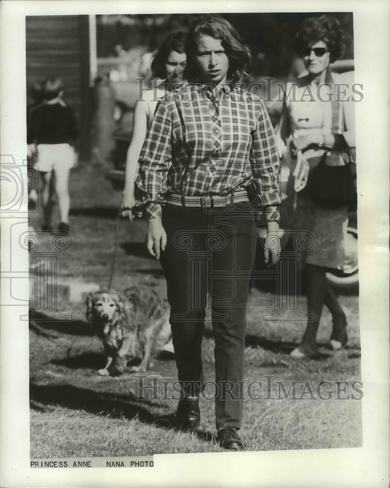 1967 Press Photo Princess Anne at Windsor Great Park to watch a polo match.- Historic Images