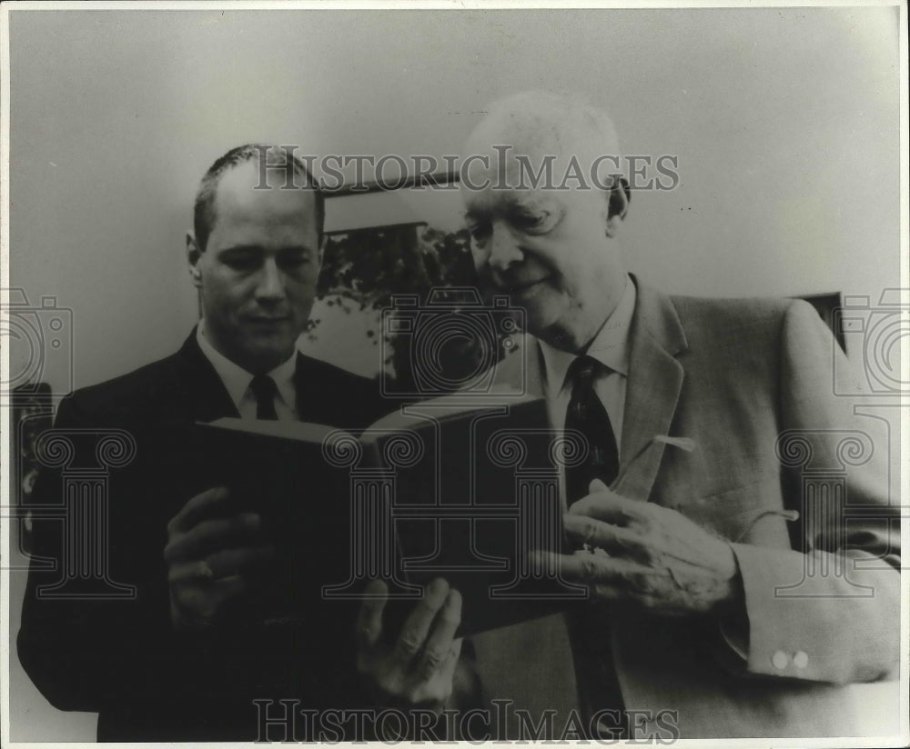 1979 Press Photo Professor Stephen E. Ambrose with President Dwight Eisenhower.
