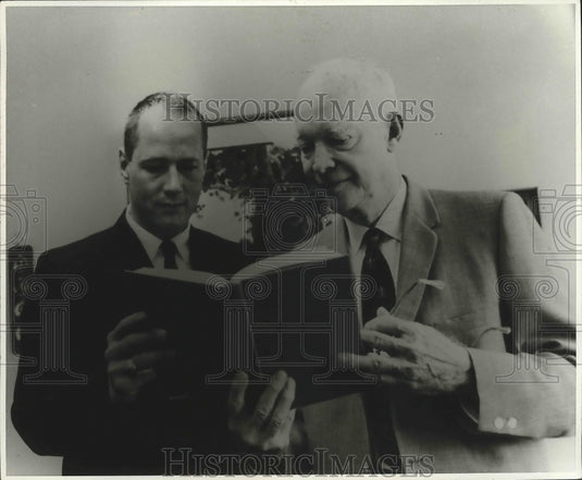 1979 Press Photo Professor Stephen E. Ambrose with President Dwight Eisenhower.