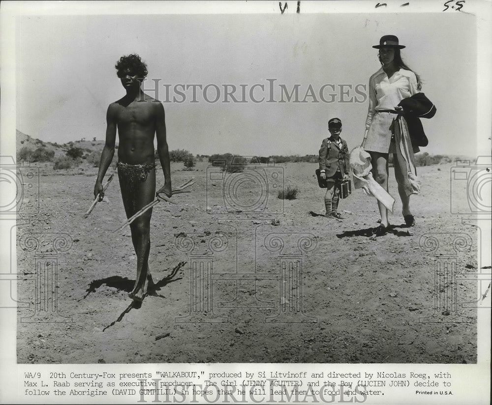 1974 Press Photo Jenny Agutter and Lucien John star in Walkabout. - nox02517- Historic Images