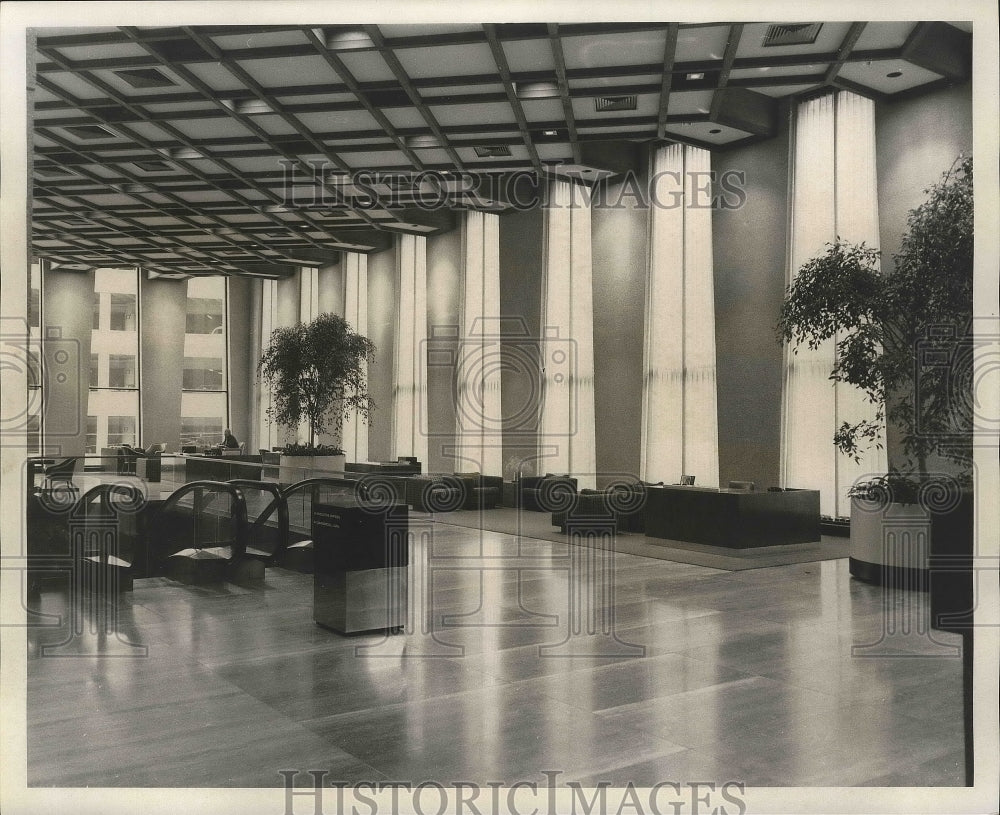 1971 Press Photo View of the customers lounge in the Bank of New Orleans.- Historic Images