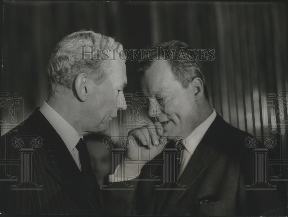 1968 Press Photo France&#39;s Maurice Couve de Murville &amp; Germany&#39;s Willy Brandt