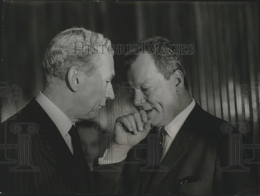 1968 Press Photo France's Maurice Couve de Murville & Germany's Willy Brandt