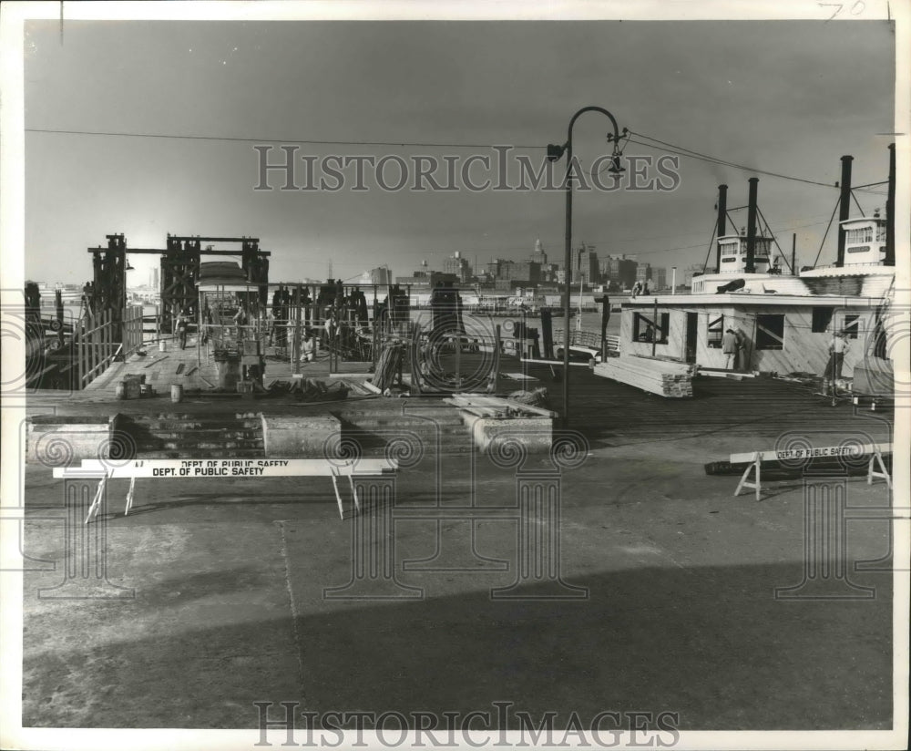 1952 Press Photo New Orleans - Algiers Ferry Landing Nearly Complete After Fire
