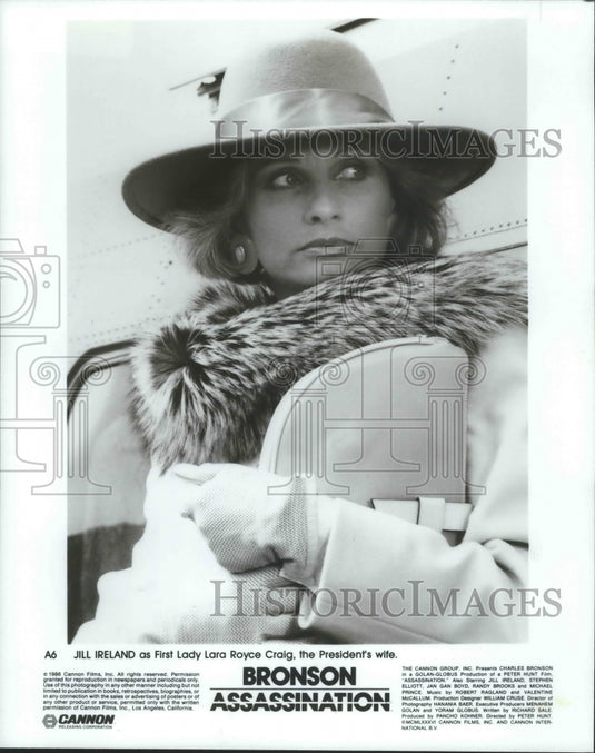 1986 Press Photo Jill Ireland stars in Bronson Assassination. - nox03455