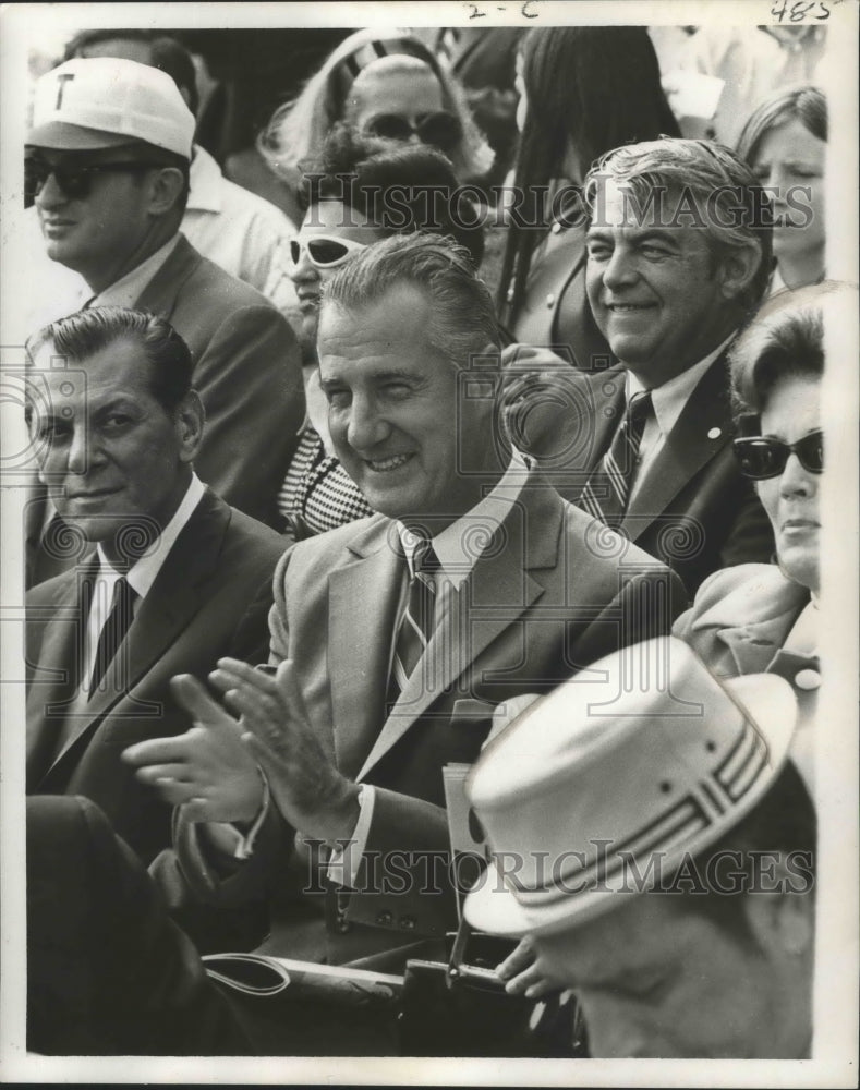 Load image into Gallery viewer, 1969 Press Photo Vice President Spiro T. Agnew at Baltimore Colts-Saints Game.
