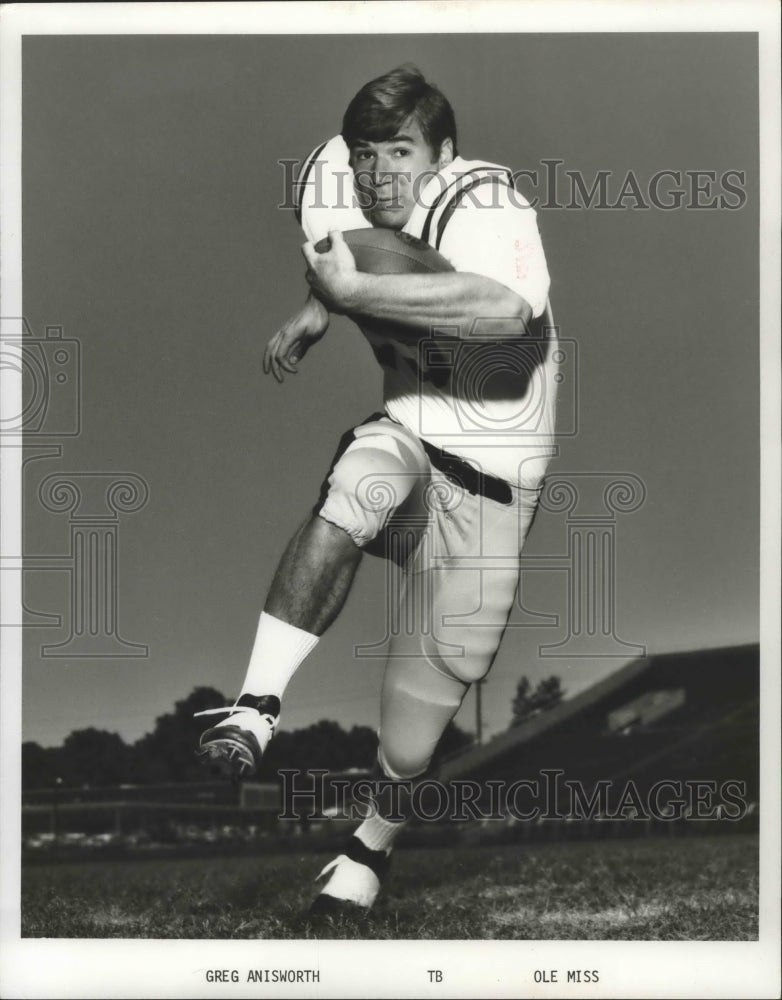 1972 Press Photo Ole Miss Football - Greg Anisworth - nox03727