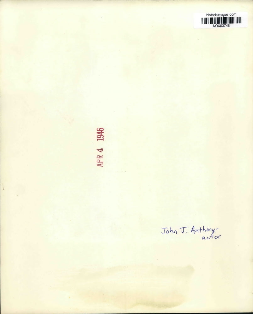 1946 Press Photo Actor John J. Anthony - nox03748