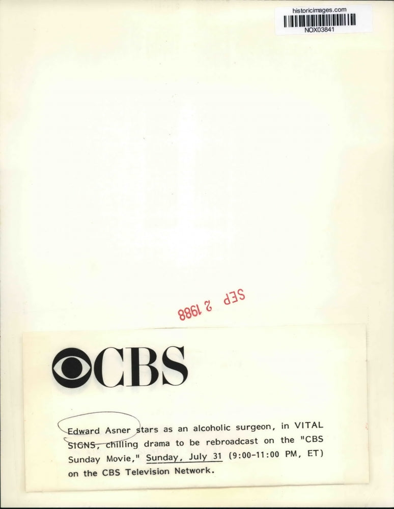 1988 Press Photo Edward Asner stars in Vital Signs, on CBS. - nox03841