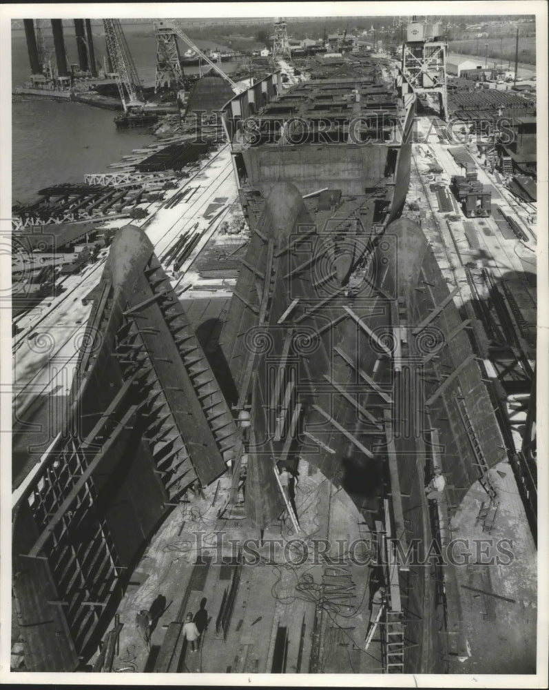1964 Press Photo New Orleans - View Avondale Marineways Shipyard - nox03851