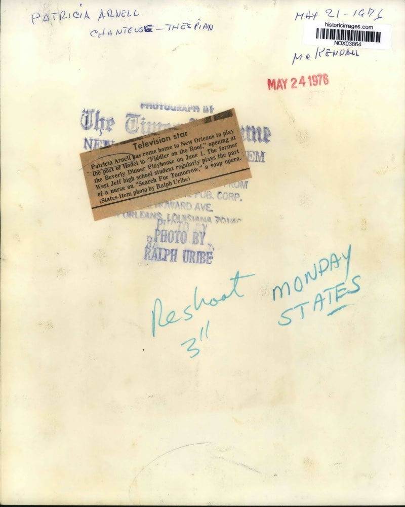 1976 Press Photo Actress Patricia Arnell Will Star in Fiddler on the Roof