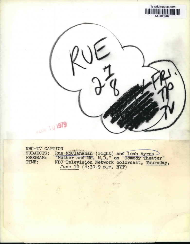 1979 Press Photo Rue McClanahan and Leah Ayres on Mother and Me, M.D.