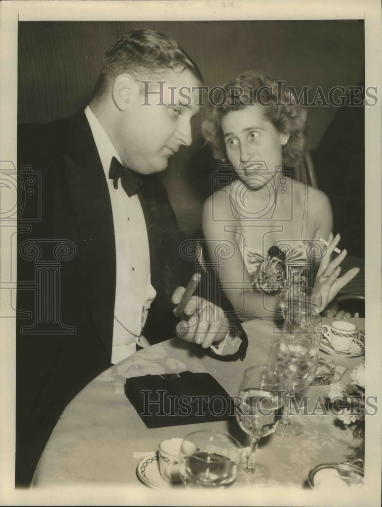 Load image into Gallery viewer, 1941 Press Photo John Jacob Astor with Mrs. John B . Aspergren at a hotel
