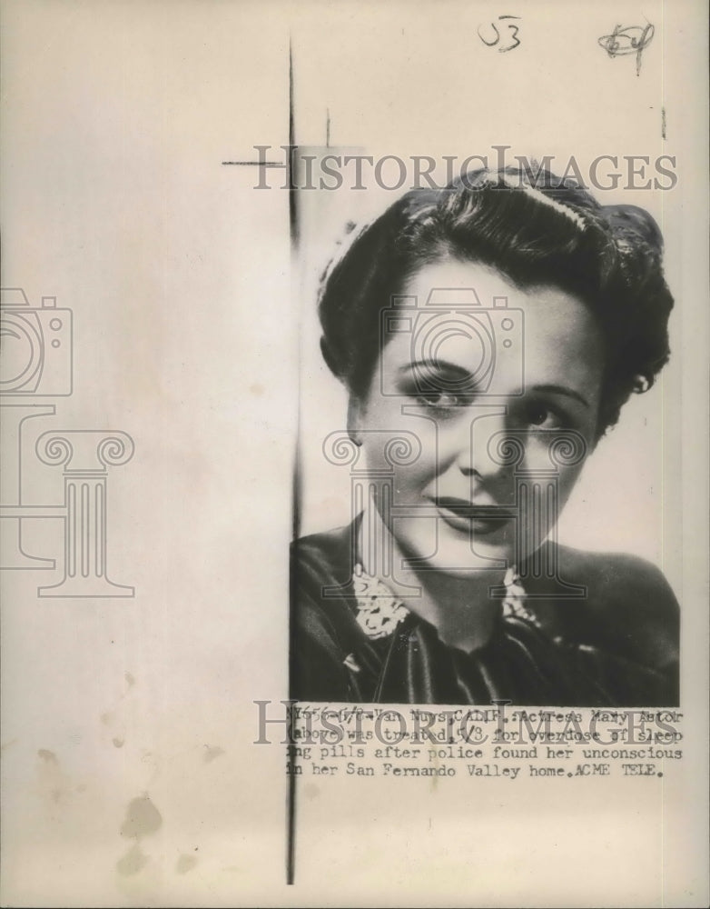 1951 Press Photo Mary Astor Headshot - nox04077
