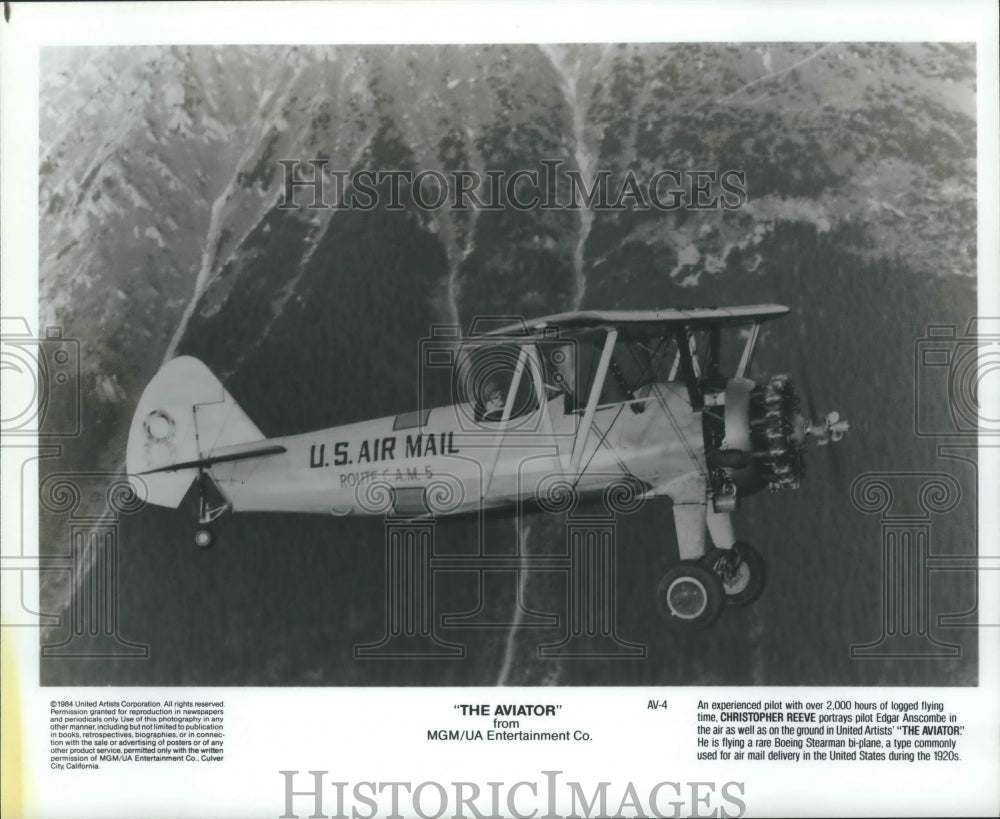 1964 Press Photo Christopher Reeve Portrays Pilot Edgar Anscomber in The Aviator