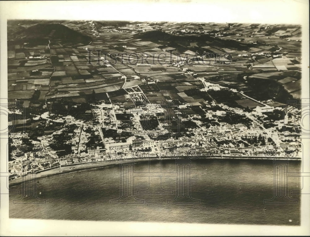 1941 Press Photo Airview of the City of Horta in Portuguese Islands of Azores