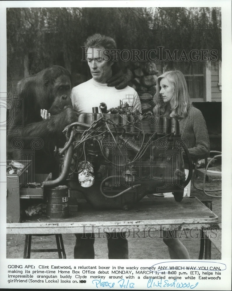 1982 Press Photo Clint Eastwood and Sondra Locke in Any Which Way You Can- Historic Images