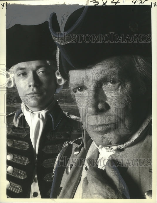 1975 Press Photo Richard Basehart & Simon Ward in Valley Forge - nox04631