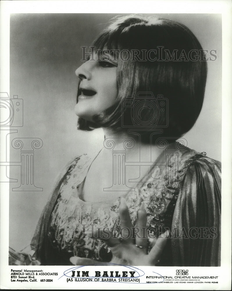1978 Press Photo Jim Bailey as Illusion of Barbara Streisand - nox04735