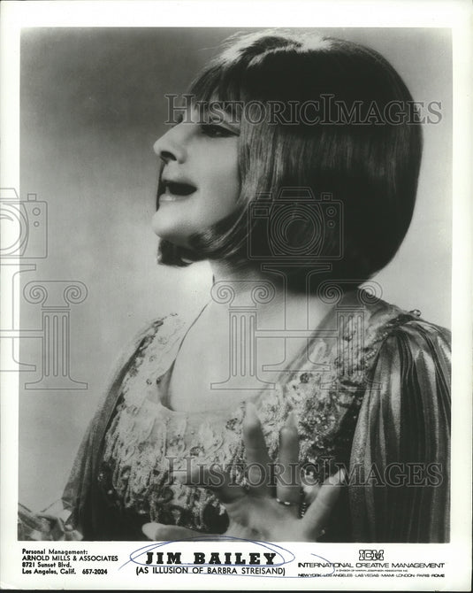 1978 Press Photo Jim Bailey as Illusion of Barbara Streisand - nox04735