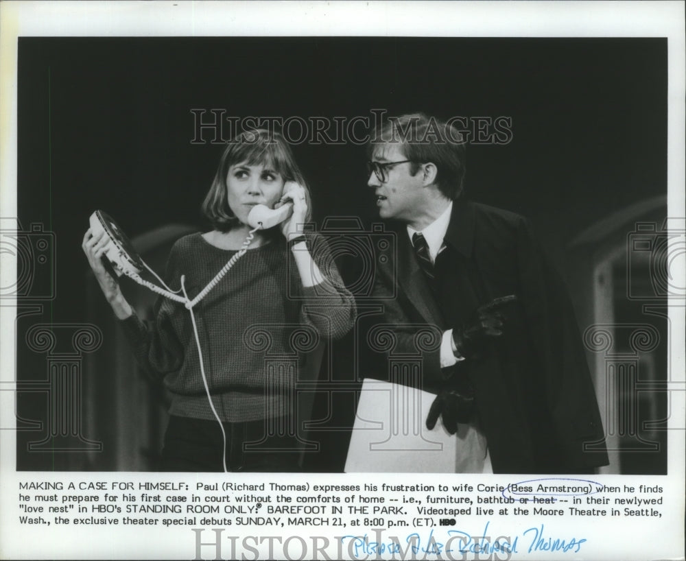 1982 Press Photo Richard Thomas and Bess Armstrong in "Barefoot in the Park"