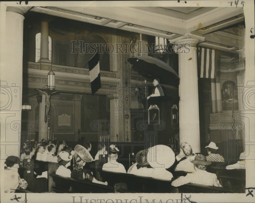 1944 Press Photo New Orleans - Bastille Day Observed at St. Louis Cathedral