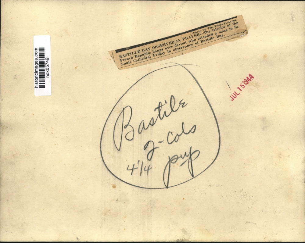 1944 Press Photo New Orleans - Bastille Day Observed at St. Louis Cathedral