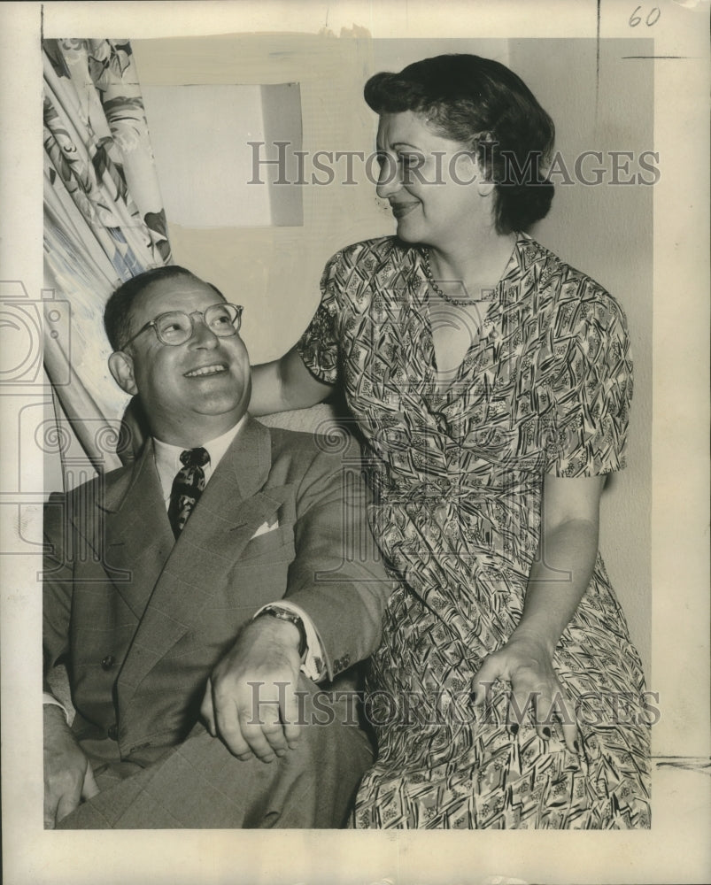 1952 Press Photo Mr. and Mrs. Bernard Baruch in New Orleans, Louisiana