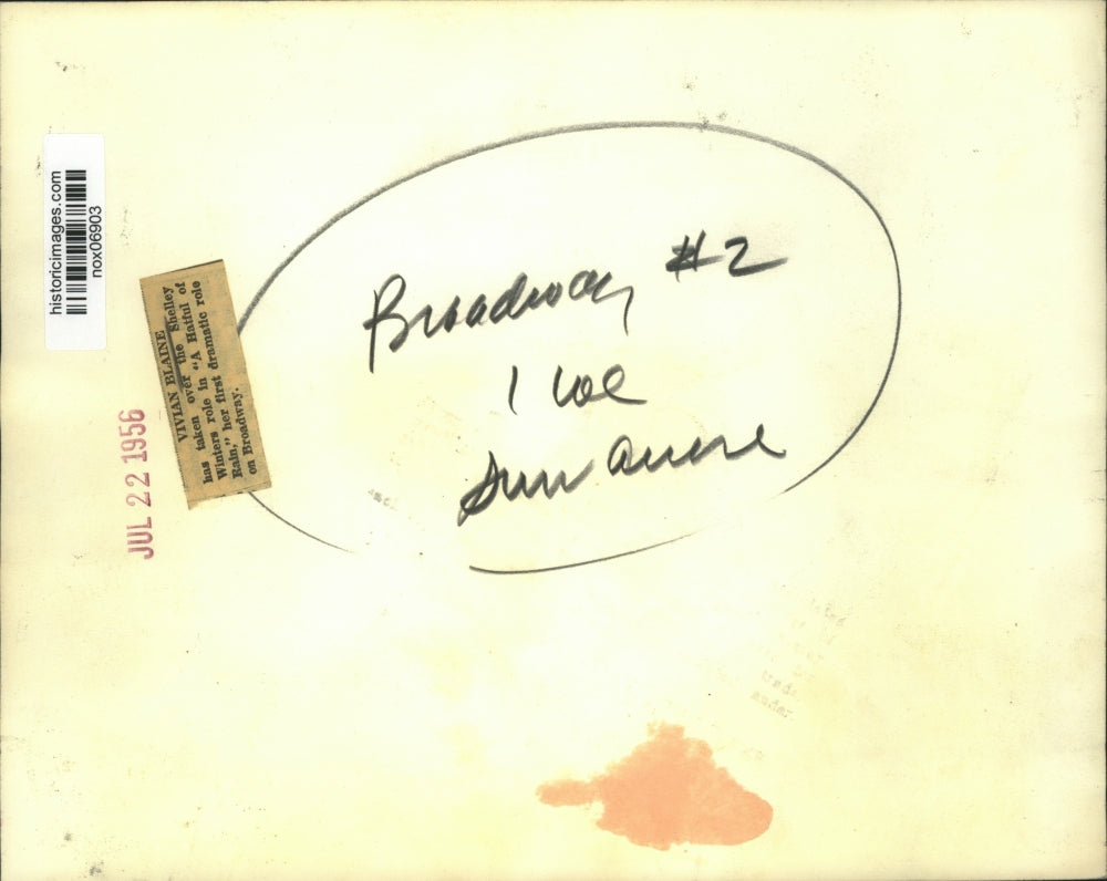 1956 Press Photo Vivian Blaine Stars in A Hatful of Rain - nox06903