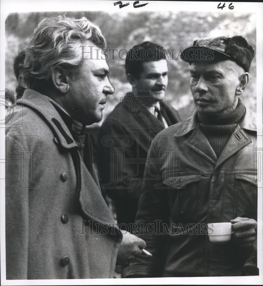 1970 Press Photo Sergei Bondarchuk and Yul Brynner in The Battle of Neretva
