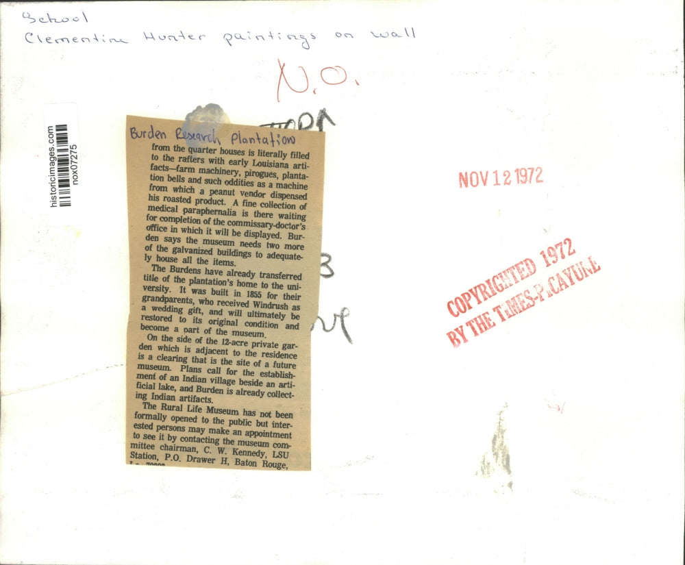 1972 Press Photo Rural Life Museum displays early Louisiana artifacts