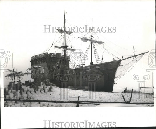 1968 Press Photo Two-Masted Sailing Ship Converted into Restarurant in Bulgaria