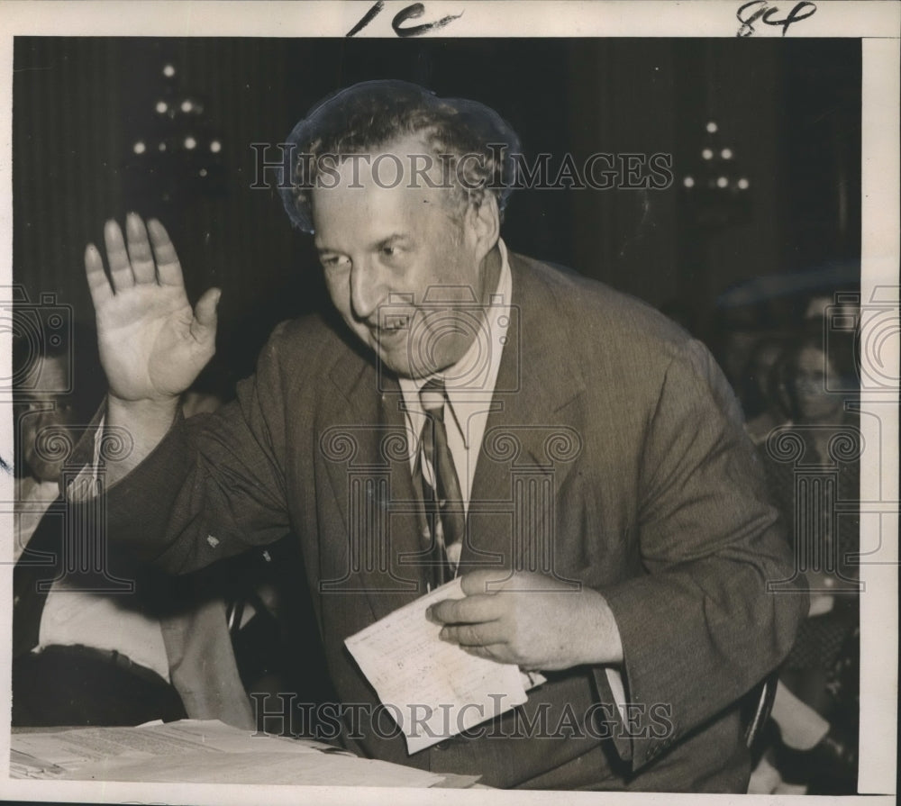 1938 Press Photo Heywood Broun Denies Accusation of Communist Affiliation