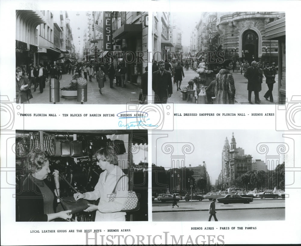 1975 Press Photo Argentina - Four Views of Shopping in Buenos Aires - nox07499