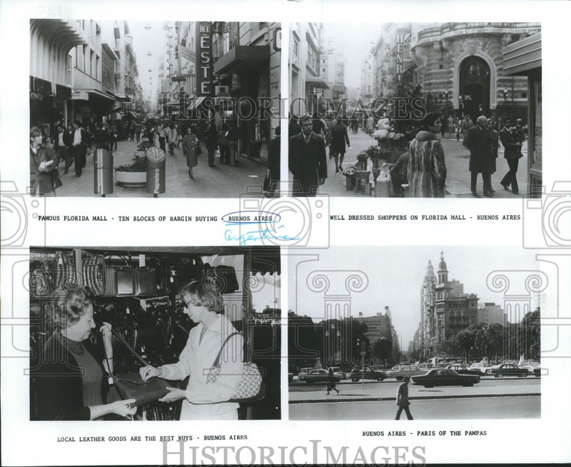 Load image into Gallery viewer, 1975 Press Photo Argentina - Four Views of Shopping in Buenos Aires - nox07499
