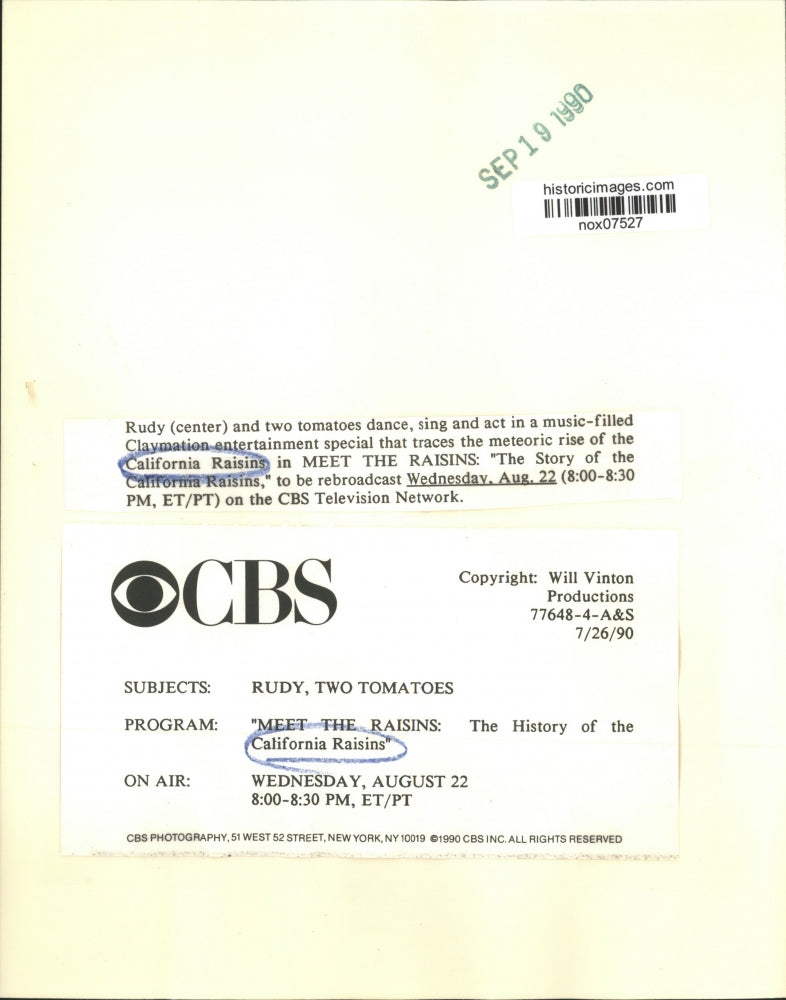 Load image into Gallery viewer, 1990 Press Photo "Meet the Raisins: The Story of the California Raisins" Scene
