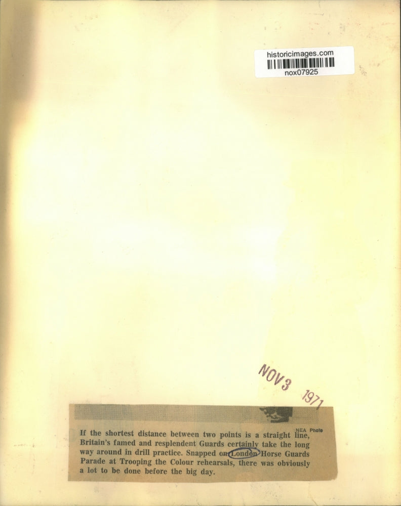 1971 Press Photo Great Britain's famous Royal Guard in drill practice