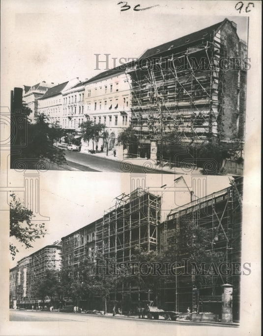 1959 Press Photo Hungary - Restoring Budapest City Buildings - nox07946