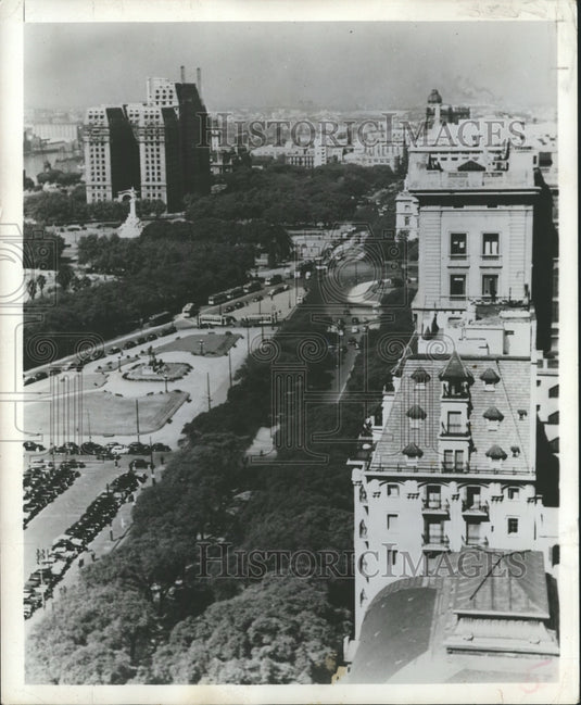 1953 Press Photo Argentina - Aerial View of Park in Buenos Aires - nox07987