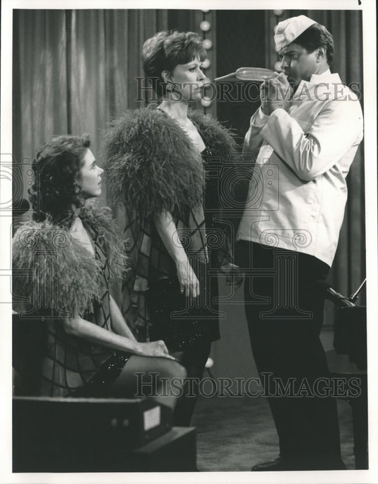 1990 Press Photo Carol Burnett, Carrie Hamilton, Robert Urich, "Carol & Company"